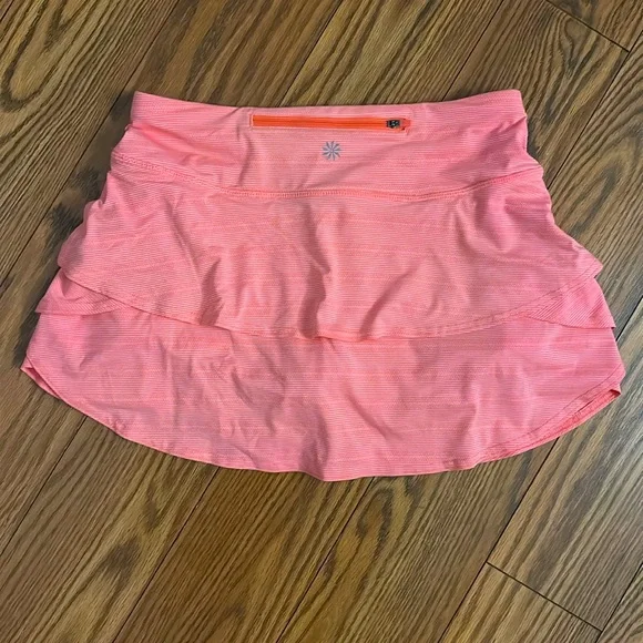 Athleta Swagger Skort Dot Stripe Tier Ruffle Athletic Mini Tennis Skirt Small - Picture 8 of 9